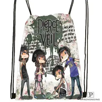 

Custom Pierce-The-Veil@01- Drawstring Backpack Bag Cute Daypack Kids Satchel (Black Back) 31x40cm#180611-03-104