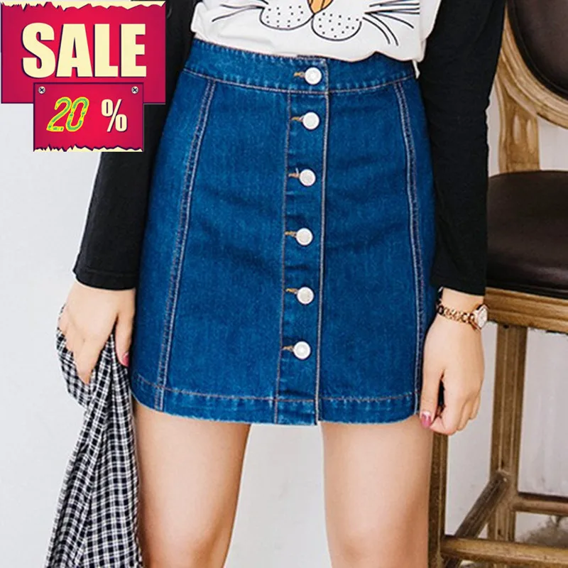 on sale 2019 summer Sexy Womens Vintage A-line Pencil Jeans Skirt Front Button High Waist Denim Skirt Female ladies falda jupe
on sale 2019 summer Sexy Womens Vintage A-line Pencil Jeans Skirt Front Button High Waist Denim Skirt Female ladies falda jupe