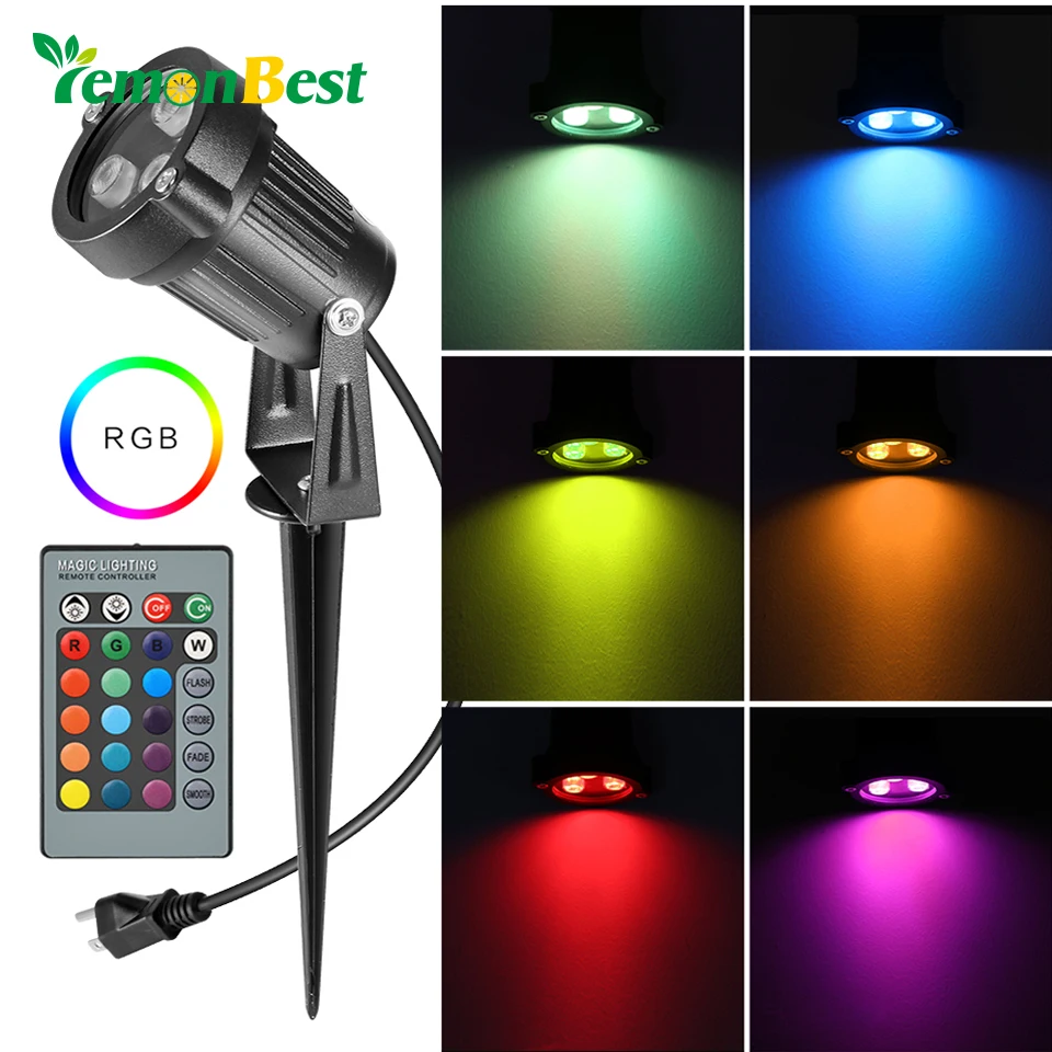 6W 8W 12W 3/4/6 LED RGB Lawn Flood Light Spotlight Lamp Remote Controller with Spike Waterproof Yard Patio Path Lamp AC85-265V
6W 8W 12W 3/4/6 LED RGB Lawn Flood Light Spotlight Lamp Remote Controller with Spike Waterproof Yard Patio Path Lamp AC85-265V