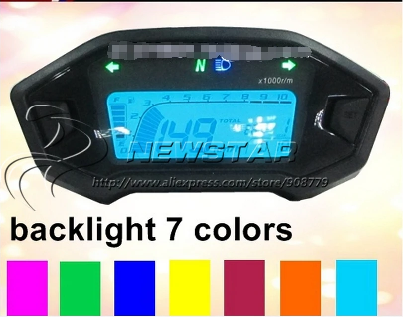 Universal Motorcycle LCD Digital Speedometer Odometer ajustable for any wheel&strok seven color screen adjustable waterproof
Universal Motorcycle LCD Digital Speedometer Odometer ajustable for any wheel&strok seven color screen adjustable waterproof