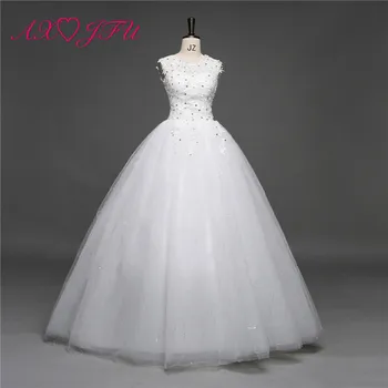 AXJFU Princess white lace wedding dress vintage flower lace beading crystal o neck flower white wedding dress
AXJFU Princess white lace wedding dress vintage flower lace beading crystal o neck flower white wedding dress