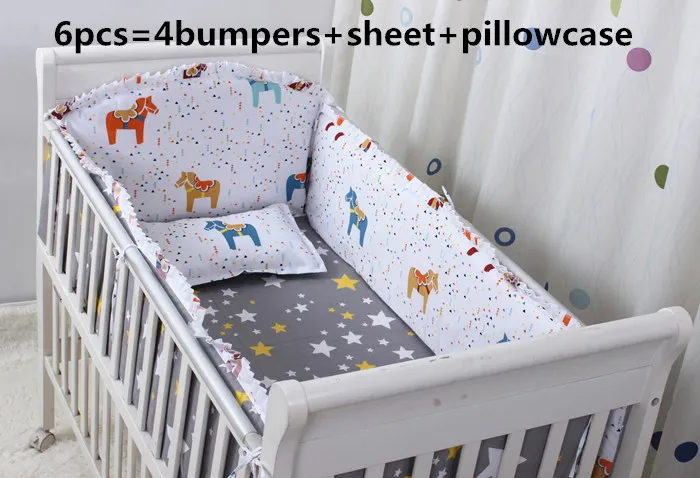 2017! 6PCS 100% Cotton Cot Baby Bedding Sets Children Crib Bedding Set (bumpers+sheet+pillow cover)
2017! 6PCS 100% Cotton Cot Baby Bedding Sets Children Crib Bedding Set (bumpers+sheet+pillow cover)