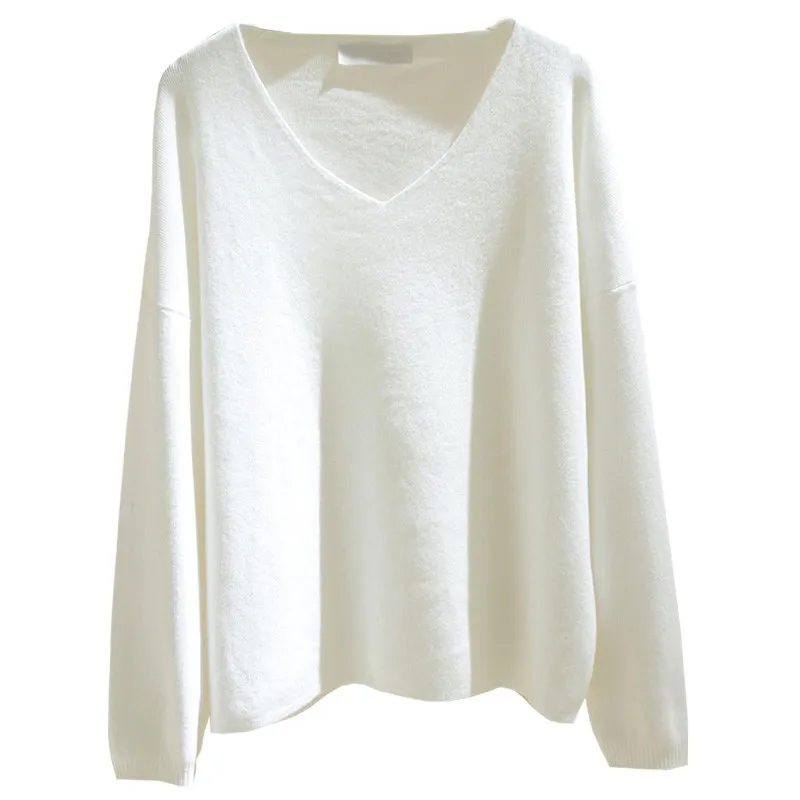 Pullover Knit Sweater Female Spring New Korean Version Of the Loose Long-Sleeved V-Neck Sweater Bottoming Shirt Shirt K24
Pullover Knit Sweater Female Spring New Korean Version Of the Loose Long-Sleeved V-Neck Sweater Bottoming Shirt Shirt K24