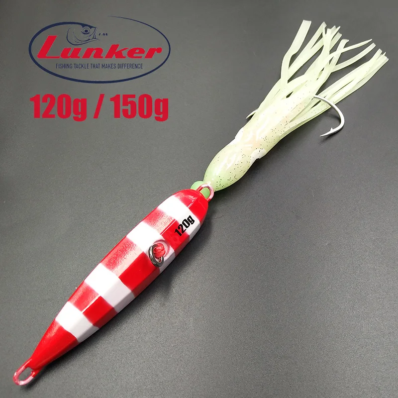 Lunker Inchiku 120 г 150 светящаяся металлическая медленная осьминога юбка Япония snapper grouper
