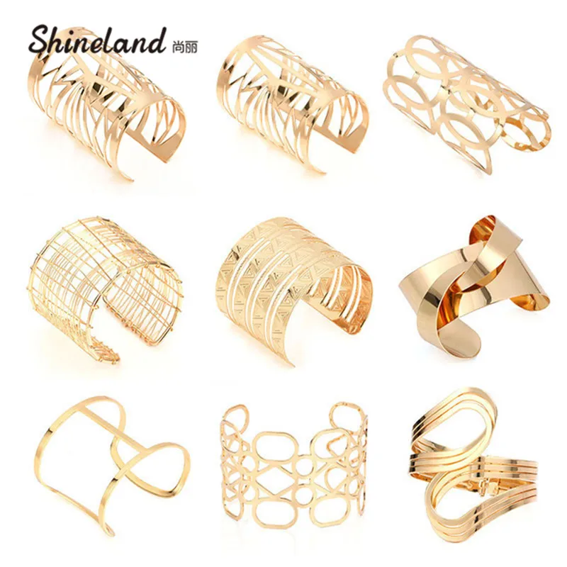 Shineland New Fashion Unisex Multiple Style Charm Bracelets For Women Men Simple Geometric Multilayer Pop Punk Big Metal Bangles
Shineland New Fashion Unisex Multiple Style Charm Bracelets For Women Men Simple Geometric Multilayer Pop Punk Big Metal Bangles