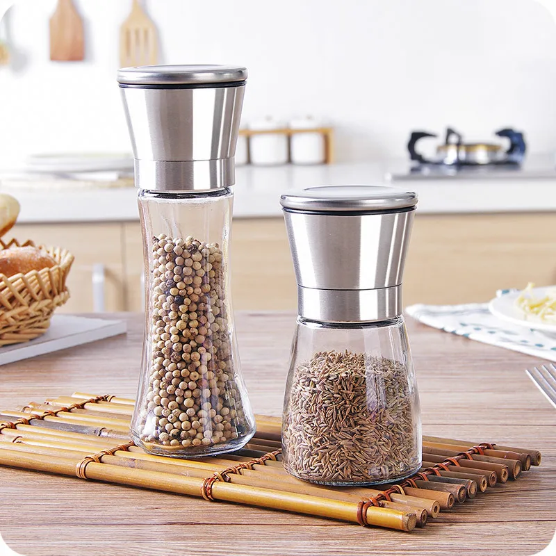 You's Home Stainless Steel Manual Operation Grind Organ Glass Seasoning Bottle Barbecue Pepper Chinese Prickly Ash | Дом и сад