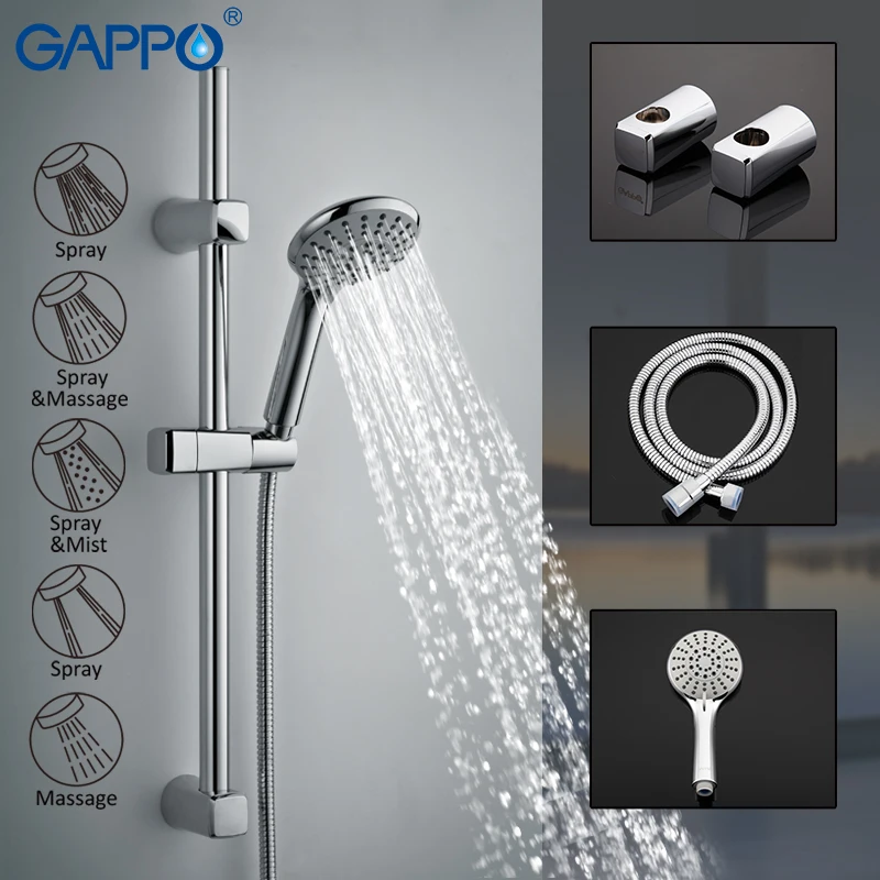 GAPPO Adjustable Riser Slide Rail Wall Mounted Shower Sliding Bar Chrome Plated Polish With Handheld Shower Head Bathroom Shower
GAPPO Adjustable Riser Slide Rail Wall Mounted Shower Sliding Bar Chrome Plated Polish With Handheld Shower Head Bathroom Shower