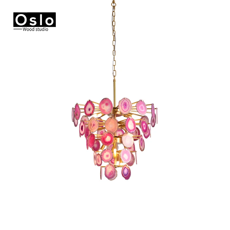 Nordic modern chandelier metal lamp body agate ornament gold luxury foyer hotel bedroom decoration LED G9 hanging chandelier
Nordic modern chandelier metal lamp body agate ornament gold luxury foyer hotel bedroom decoration LED G9 hanging chandelier
