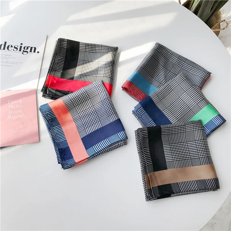 Luna&Dolphin Women Square Scarf 70*70cm Black White Plaid Chiffon Silk Scarves Lady Neckcheif Headbands Small Bandana Bag Choker
Luna&Dolphin Women Square Scarf 70*70cm Black White Plaid Chiffon Silk Scarves Lady Neckcheif Headbands Small Bandana Bag Choker