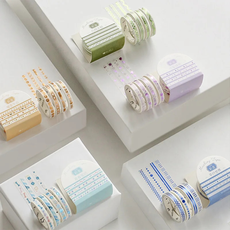 4Pcs/box 5mm Colorful Gold Slim Series Masking Washi Tape DIY Decorative Adhesive Tape Scrapbooking Cute Diary Journal Supplies
4Pcs/box 5mm Colorful Gold Slim Series Masking Washi Tape DIY Decorative Adhesive Tape Scrapbooking Cute Diary Journal Supplies