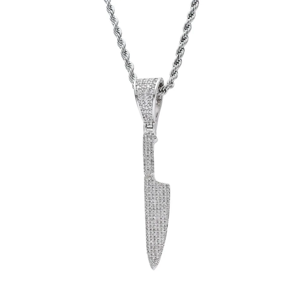 Micro Paved AAA Cubic Zirconia Bling Iced Out Dagger Knife Pendants Necklace for Men Hip Hop Rapper Jewelry Pure white
Micro Paved AAA Cubic Zirconia Bling Iced Out Dagger Knife Pendants Necklace for Men Hip Hop Rapper Jewelry Pure white