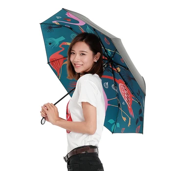 Elegant Folding Umbrella Rain Woman Black Coating Female Parasol Anti-UV Protection Three Folding Female's Business Umbrella
Elegant Folding Umbrella Rain Woman Black Coating Female Parasol Anti-UV Protection Three Folding Female's Business Umbrella