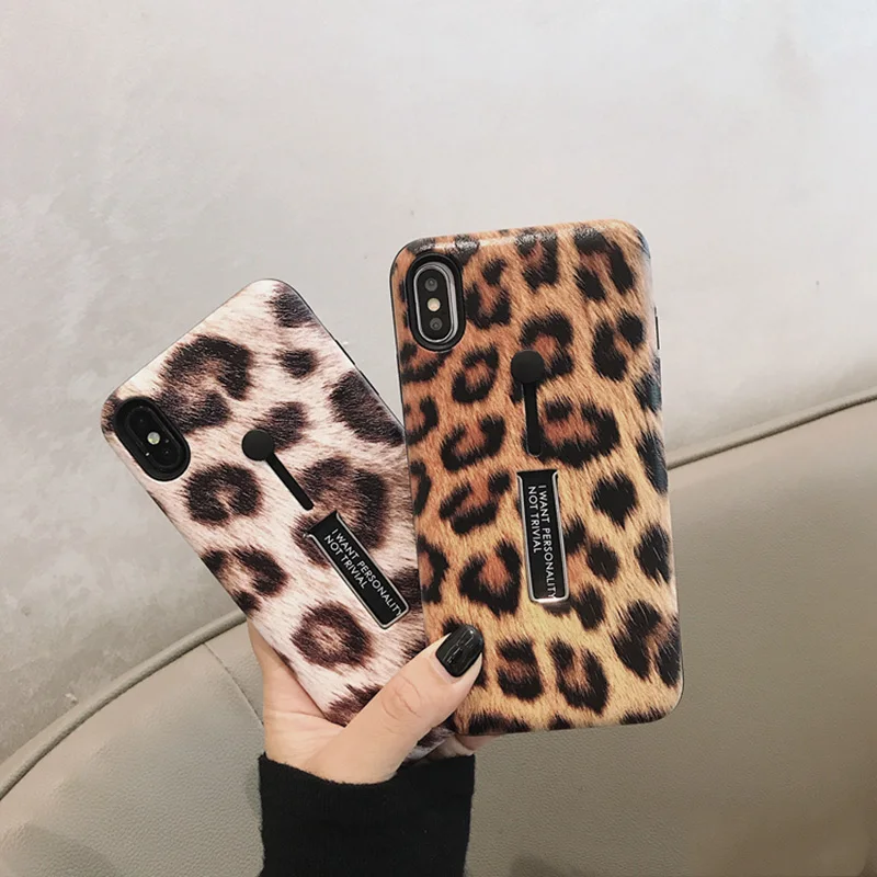 Fashion Leopard Print advanced Phone Case For iphoneX XS XR Max Case For iphone 6 6S 7 8 Plus Cover Luxury Hard foothold Cases
Fashion Leopard Print advanced Phone Case For iphoneX XS XR Max Case For iphone 6 6S 7 8 Plus Cover Luxury Hard foothold Cases