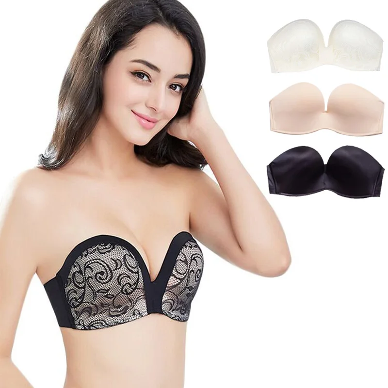 Sexy Lace Invisible Bras For Women Strapless Bra Push Up Backless Lingerie 1/2Cup Bralette Seamless Brassiere bra 2019
Sexy Lace Invisible Bras For Women Strapless Bra Push Up Backless Lingerie 1/2Cup Bralette Seamless Brassiere bra 2019