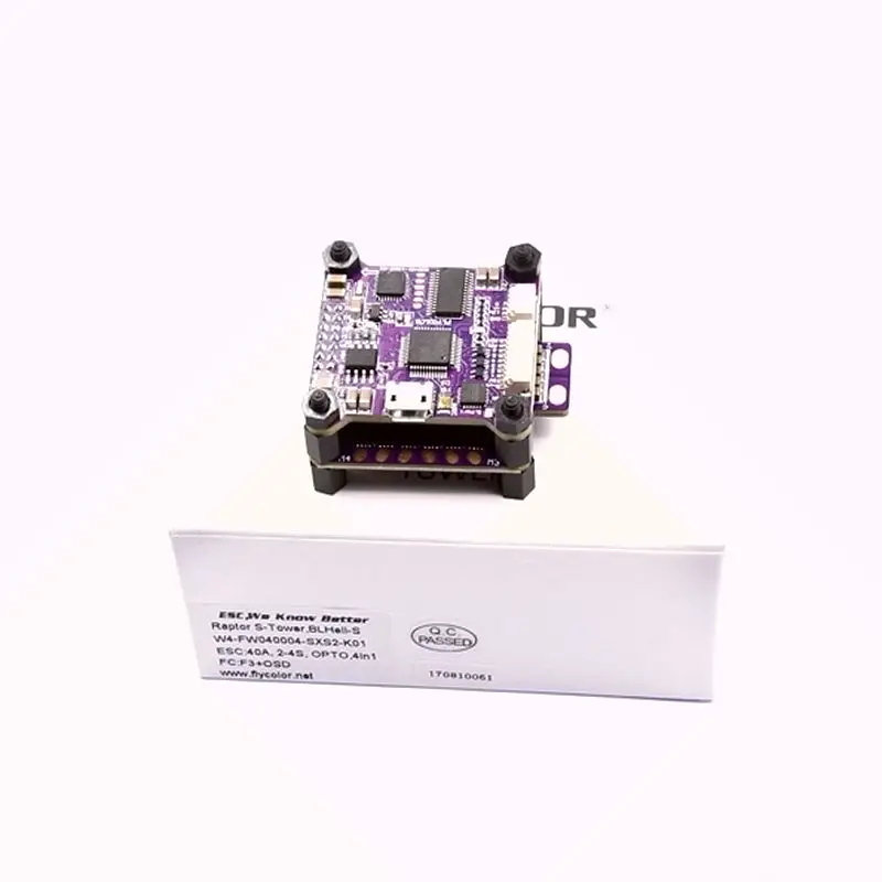 Flycolor Raptor S-Tower 390 F3 flight controller 4 in 1 20A 30A 40A ESC BLHeli-S firmware with built-in OSD for RC racing drones
Flycolor Raptor S-Tower 390 F3 flight controller 4 in 1 20A 30A 40A ESC BLHeli-S firmware with built-in OSD for RC racing drones