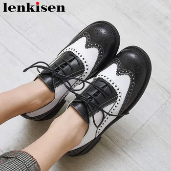 Lenkisen retro British school round toe genuine leather low heels beauty grain lace up punk style concise clubwear pumps L43
Lenkisen retro British school round toe genuine leather low heels beauty grain lace up punk style concise clubwear pumps L43