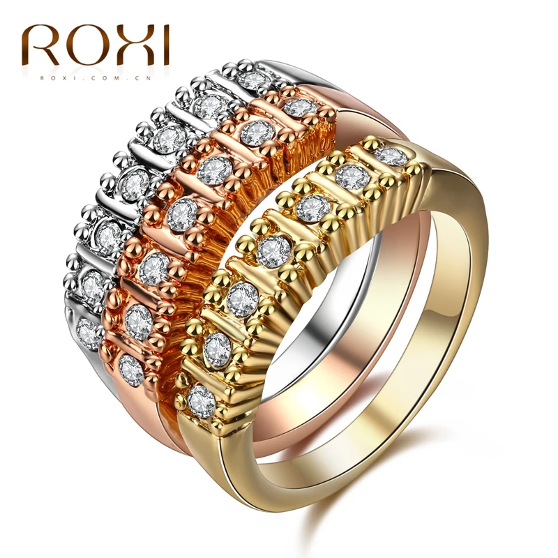 ROXI Trendy Women Female Rings Crystal Jewelry New Luxury Three Color Color Lady Finger Ring for Party Wedding Gift
ROXI Trendy Women Female Rings Crystal Jewelry New Luxury Three Color Color Lady Finger Ring for Party Wedding Gift