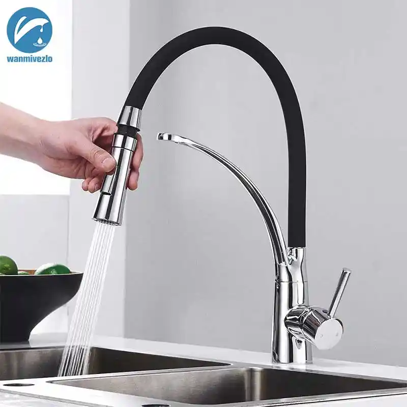 bru<strong>s</strong>hed nickel pull out kitchen faucet silver single handle