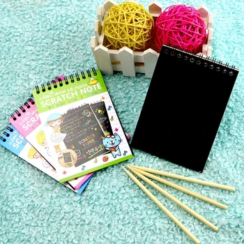 Scratch Note Black Cardboard Creative DIY Draw Sketch Notes for Kid Toy Notebook
Scratch Note Black Cardboard Creative DIY Draw Sketch Notes for Kid Toy Notebook