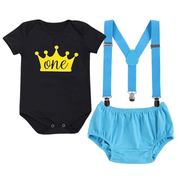 3pcs Set Cute Baby Boy Girl Clothes 1st Birthday Party Crown Print Short Sleeve Bodysuit Suspenders Pants Baby Cake Smash Outfit
3pcs Set Cute Baby Boy Girl Clothes 1st Birthday Party Crown Print Short Sleeve Bodysuit Suspenders Pants Baby Cake Smash Outfit