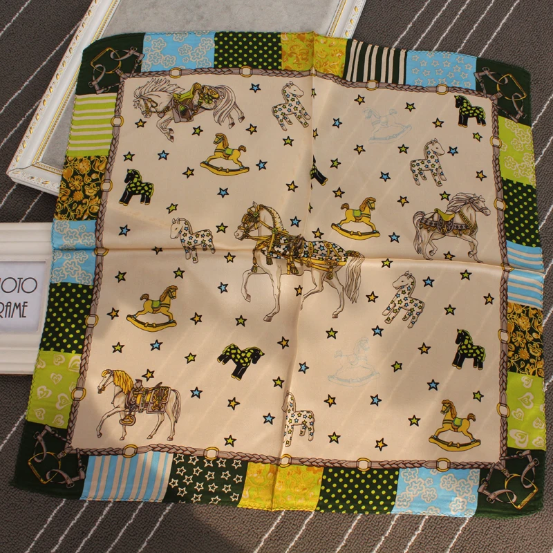POBING 100% Pure Silk Scarf Star Horse Designer Square Scarves Wraps Small Head Handkerchief Wholesale Hijab Bag Shawl 53x53CM
POBING 100% Pure Silk Scarf Star Horse Designer Square Scarves Wraps Small Head Handkerchief Wholesale Hijab Bag Shawl 53x53CM