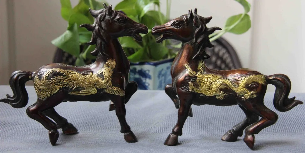 shitou 001440 Chinese Royal Copper Bronze Gild Fengshui Dragon Phoenix Steed War Horse Pair discount 30% (C0324)
shitou 001440 Chinese Royal Copper Bronze Gild Fengshui Dragon Phoenix Steed War Horse Pair discount 30% (C0324)
