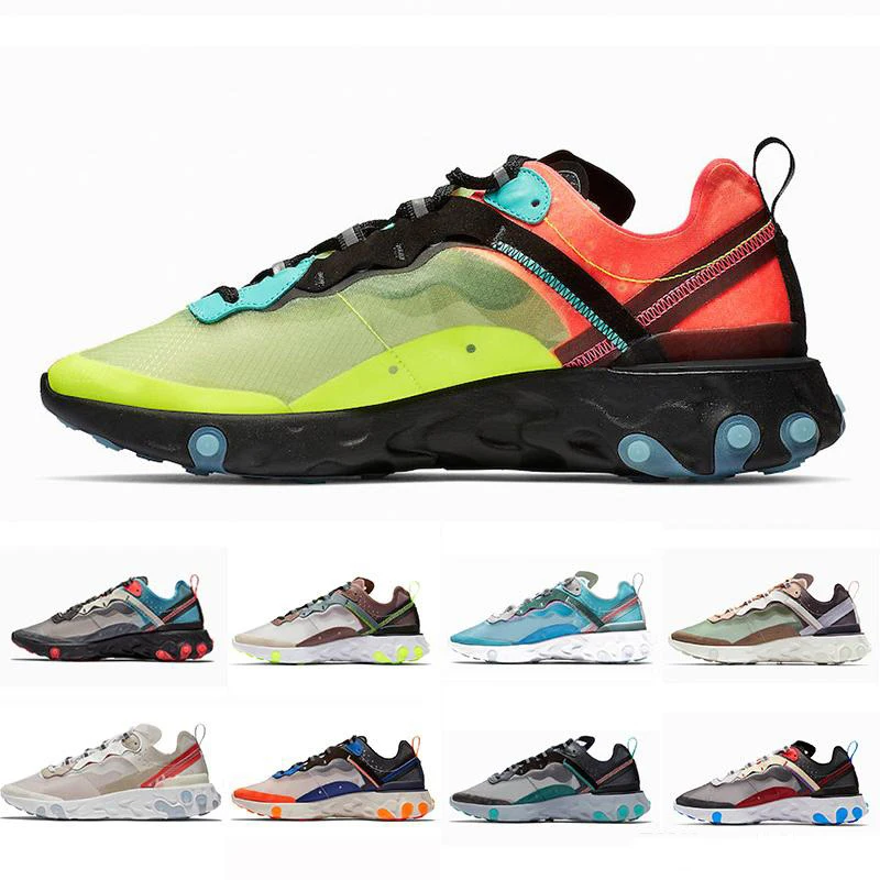 

2019 Volt Royal Tint Total Orange React Element 87 Running Shoes For Women men Grey Blue Chill Trainer 87s Sail Sports Sneakers