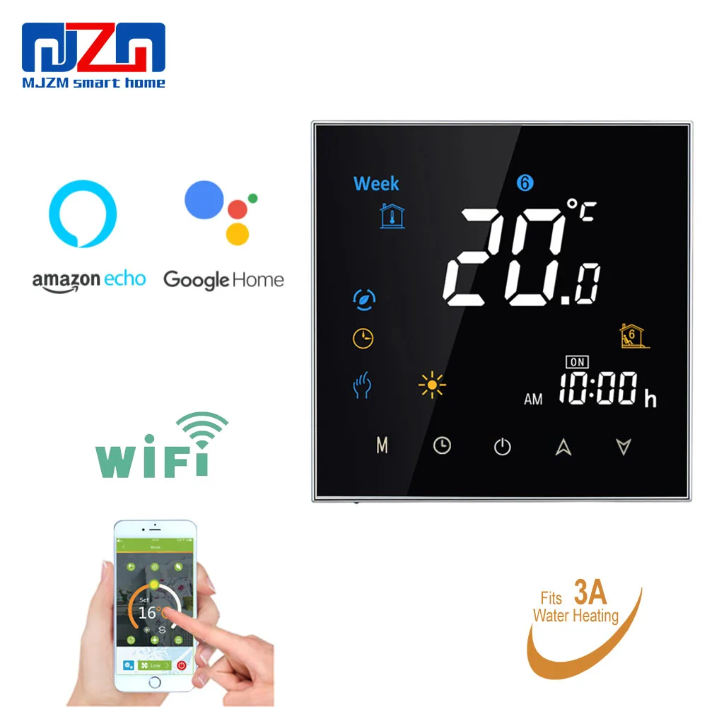 Термостат MJZM 3A 3000 WiFi регулятор температуры для теплого пола умный термостат Alexa