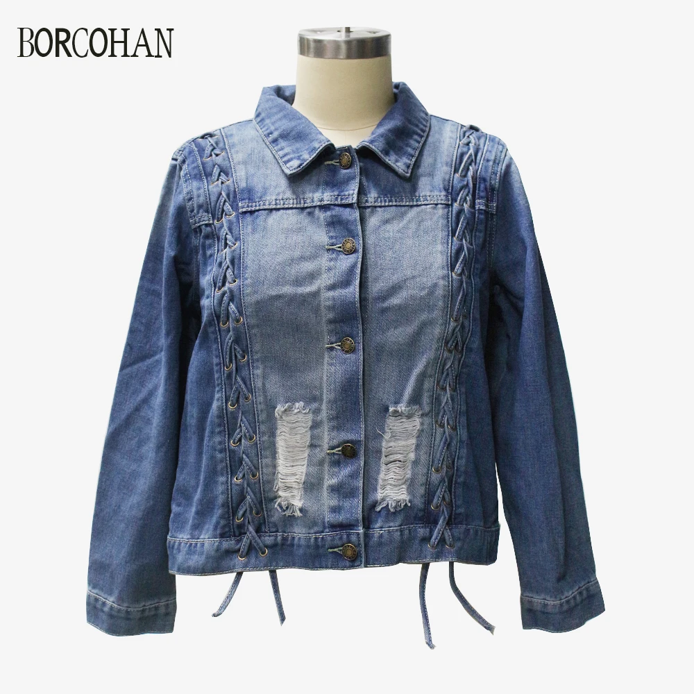 Womens Blue Distressed Button Long Sleeve Denim Jean Jacket Coat Front two side bind band design yk124
Womens Blue Distressed Button Long Sleeve Denim Jean Jacket Coat Front two side bind band design yk124