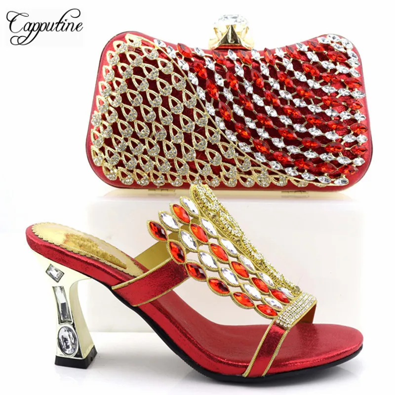 Fashion Novelty Woman Red Color Pumps Shoes And Bags Set Italian Nice RhinestoneHigh Heels Shoes And Bags Set For Party TX-745
Fashion Novelty Woman Red Color Pumps Shoes And Bags Set Italian Nice RhinestoneHigh Heels Shoes And Bags Set For Party TX-745