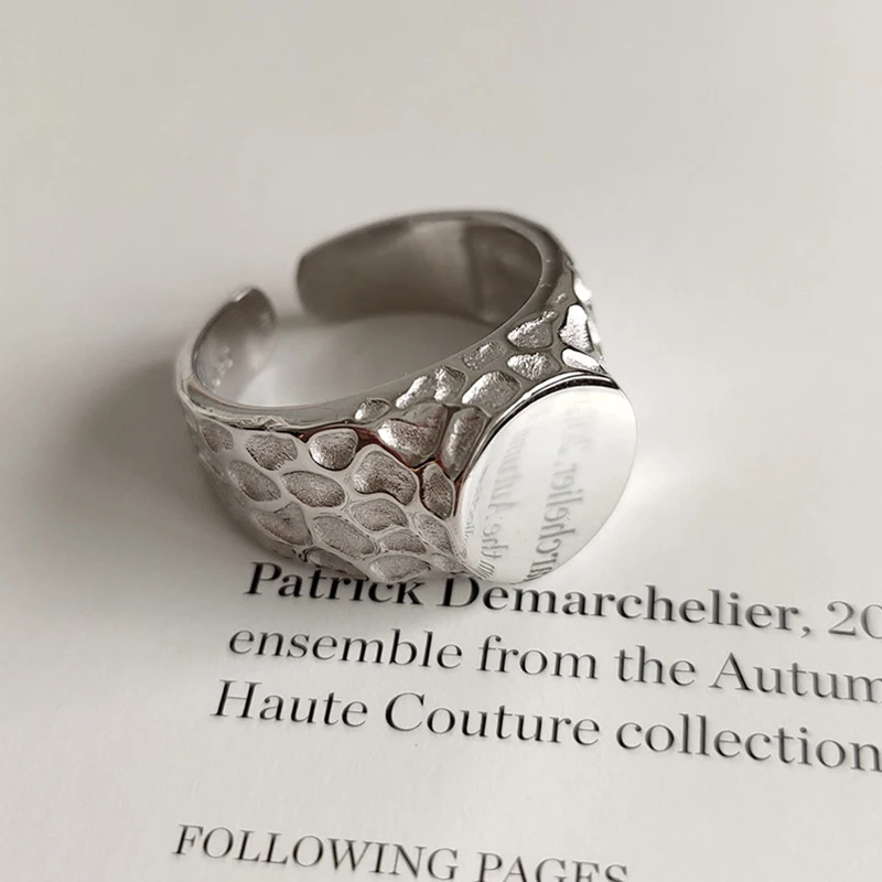 925 Sterling Silver Circular Smooth Mirror Open Rings Irregularity Concavo Convex Big Wide Surface Rings Women Luxury Jewelry
925 Sterling Silver Circular Smooth Mirror Open Rings Irregularity Concavo Convex Big Wide Surface Rings Women Luxury Jewelry