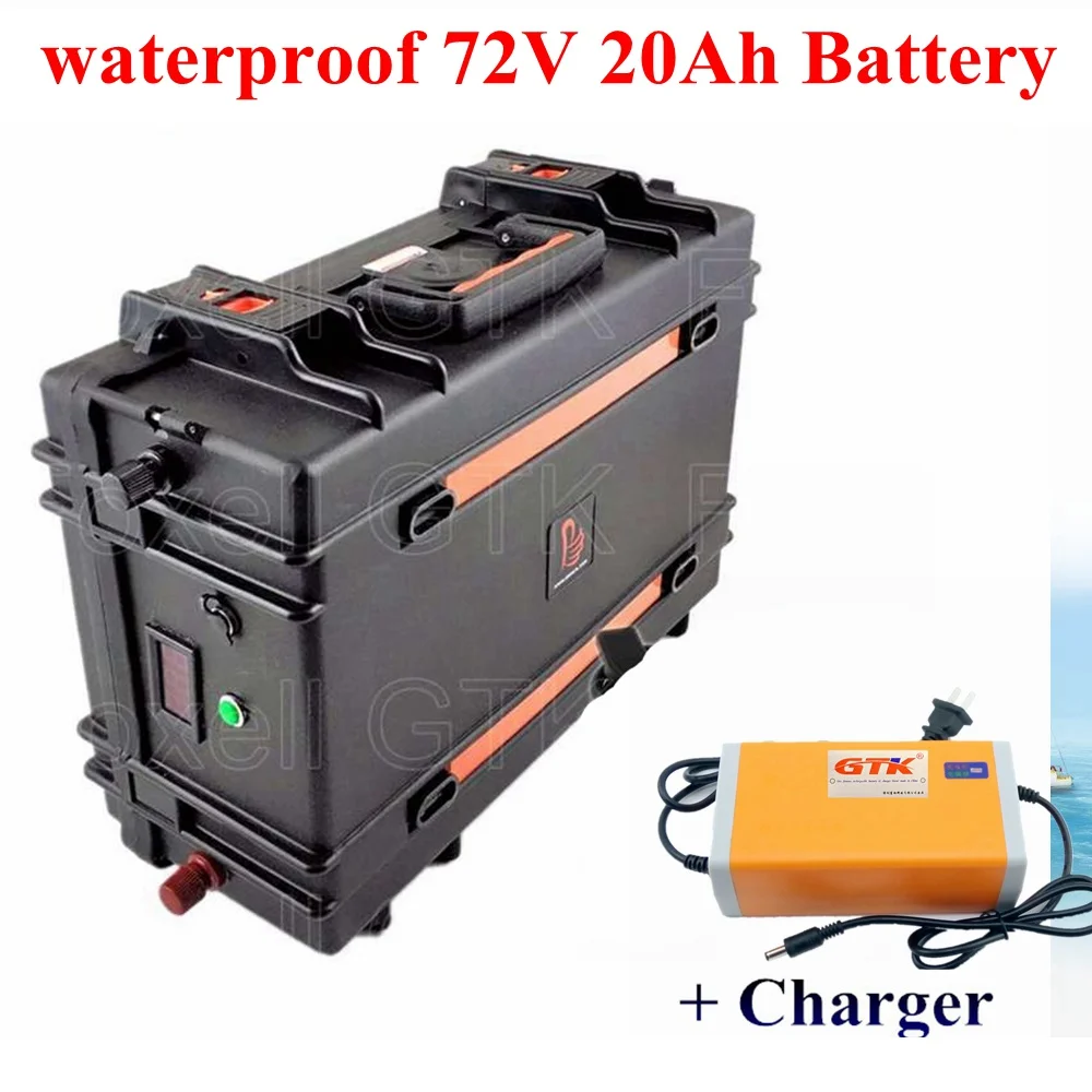 

Suitcase 72 Volt Ebike Lithium Battery 72v 20AH Li-Ion Battery Pack with 50Amp BMS For 2000W 3000W Scooter Motor + 5A Charger