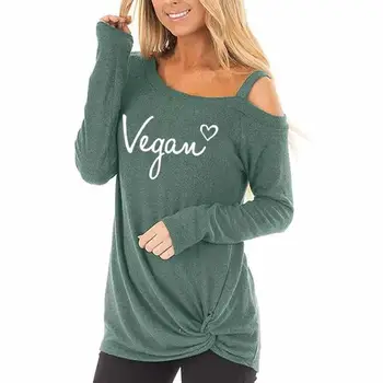 2019 Vegan Letters Print T-Shirt For Women Long Sleeve Oblique Shoulder T-Shirt Top Women Female Harajuku Off The Tops Funny
2019 Vegan Letters Print T-Shirt For Women Long Sleeve Oblique Shoulder T-Shirt Top Women Female Harajuku Off The Tops Funny