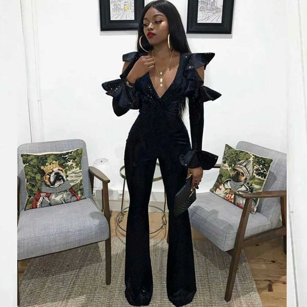 Fashion Black Long Sleeve Deep V Neck Sexy Celebrity 2019 New Arrival Ruffle Sequin Club Evening Celebrity Elegant Verano Festa
Fashion Black Long Sleeve Deep V Neck Sexy Celebrity 2019 New Arrival Ruffle Sequin Club Evening Celebrity Elegant Verano Festa