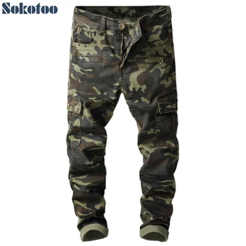 Special price! Men's camouflage printed pockets cargo pants Casual military army style slim straight patchwork denim jeans
Special price! Men's camouflage printed pockets cargo pants Casual military army style slim straight patchwork denim jeans