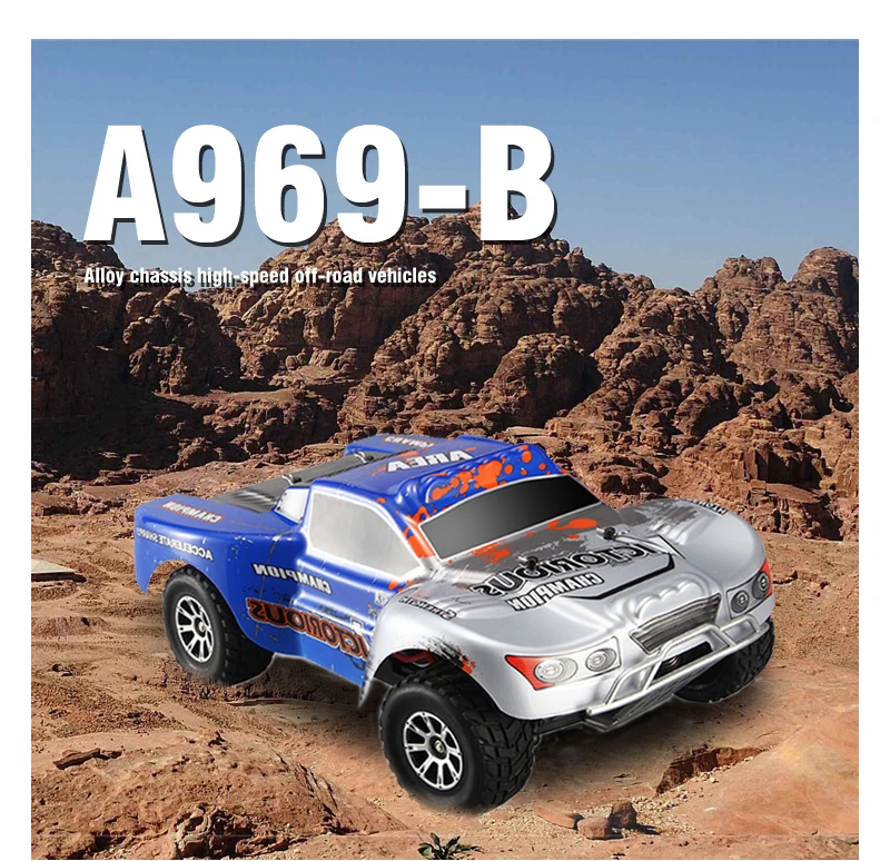 High speed rc car A969B 70KM/H 4WD off-Road Rc Monster Truck RTR With 7.4V 1400MAH Battery RC Racing car buggy climbing VS A979
High speed rc car A969B 70KM/H 4WD off-Road Rc Monster Truck RTR With 7.4V 1400MAH Battery RC Racing car buggy climbing VS A979