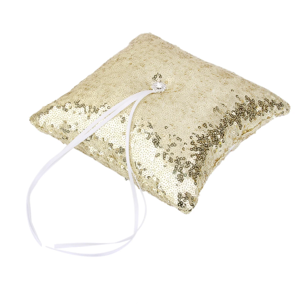Gold Sequins Satin Wedding Flower Girl Basket and Ring Pillow Set Flower Girl Basket for Wedding Ceremony Party Decoration Gold Sequins Satin Wedding Flower Girl Basket and Ring Pillow Set Flower Girl Basket for Wedding Ceremony Party Decoration