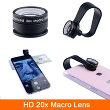 High Quality Super 20X Macro lens For iphone 4 4s 5 5s 5c SE 6 6s 7 Plus iPad Huawei HTC Microscope Mobile Phone Camera Lenses
