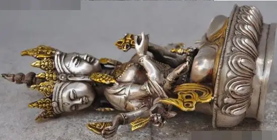 S0911 tibet buddhism silver gilt 3 head 8 arms Ushnishavijaya Namgyalma buddha statue
S0911 tibet buddhism silver gilt 3 head 8 arms Ushnishavijaya Namgyalma buddha statue