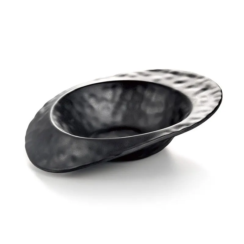 ANTOWALL-Melamine-Salad-black-matte-bowl-dinnerware-restaurant-tableware-supplies