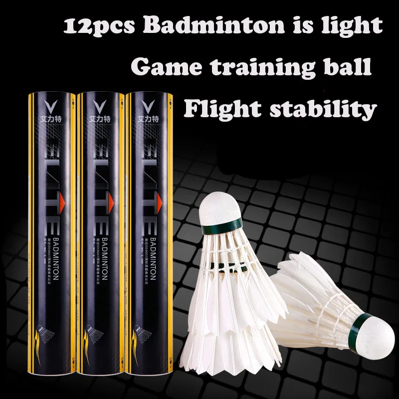 12pcs Badminton Shuttlecock Ball Black Goose Board Feather Flying Stability Durable Special competition badminton volantes
12pcs Badminton Shuttlecock Ball Black Goose Board Feather Flying Stability Durable Special competition badminton volantes