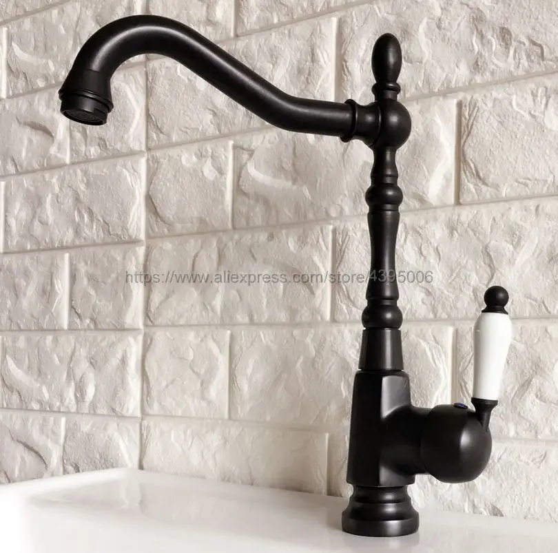 Basin Faucets Black Oil Brass Bathroom Sink Faucets Single Ceramics Handle Swivel Spout Hot And Cold Wash Basin Tap Bnf387
Basin Faucets Black Oil Brass Bathroom Sink Faucets Single Ceramics Handle Swivel Spout Hot And Cold Wash Basin Tap Bnf387