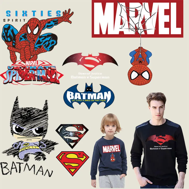 Superman Spiderman Batman patches for clothes cartoon stickers iron on transfer for boy manT-shirt patch thermocollants vetement
Superman Spiderman Batman patches for clothes cartoon stickers iron on transfer for boy manT-shirt patch thermocollants vetement