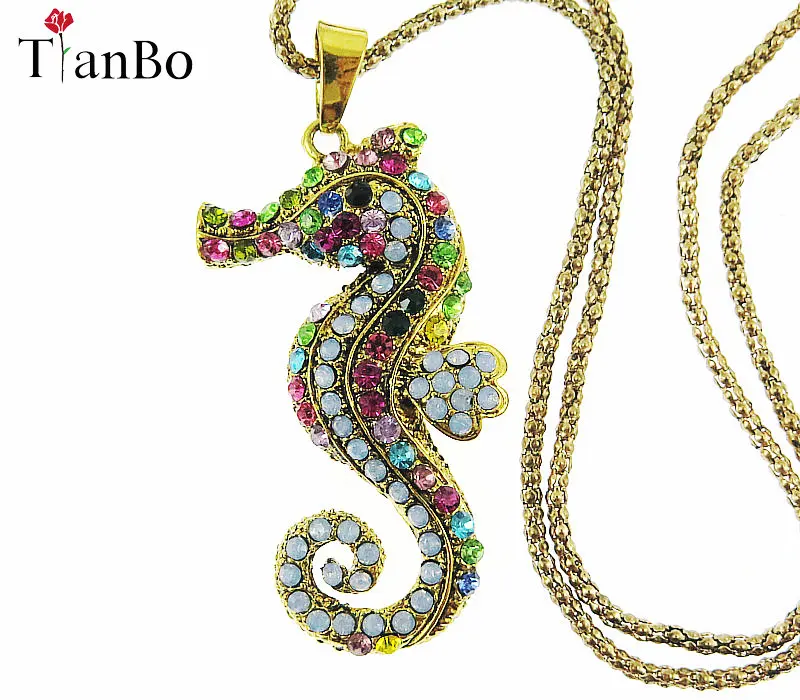 TianBo Full multicolor Crystal Seahorse Pendant Necklaces Long Sweater Chains For Women Fashion Animal Jewelry Dropshipping
TianBo Full multicolor Crystal Seahorse Pendant Necklaces Long Sweater Chains For Women Fashion Animal Jewelry Dropshipping