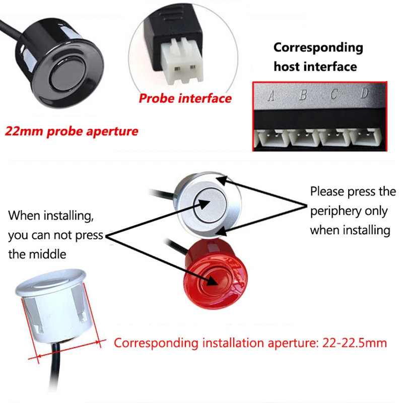 Car Reversing Radar Probe 22MM Waterproof Anti-interference 2.5M Probe Line Black Auto Vehicle Parking Sensors Detector
Car Reversing Radar Probe 22MM Waterproof Anti-interference 2.5M Probe Line Black Auto Vehicle Parking Sensors Detector