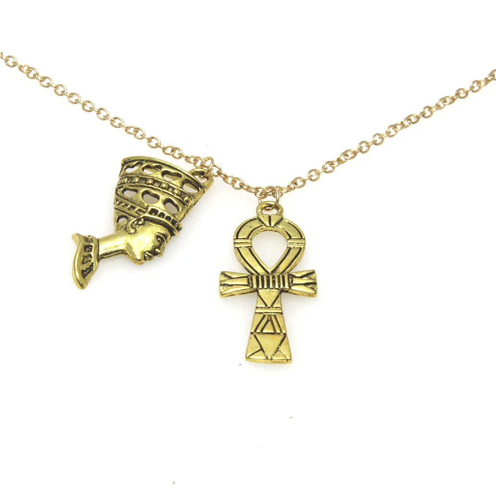 12pcs/lot Nefertiti Necklace Ankh Egyptian Jewelry Egyptian Pendant Necklace gold tone
12pcs/lot Nefertiti Necklace Ankh Egyptian Jewelry Egyptian Pendant Necklace gold tone