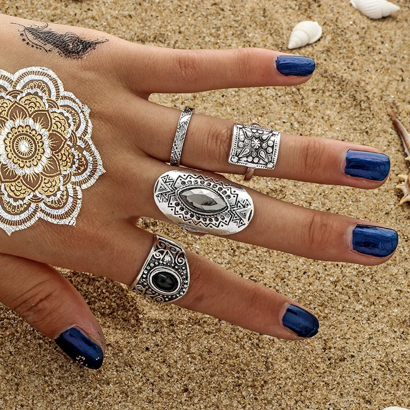 Vintage Turkish Flower Pattern Resin Midi Ring for Women Punk Fashion Boho Men Rings Set Anillos Gift
Vintage Turkish Flower Pattern Resin Midi Ring for Women Punk Fashion Boho Men Rings Set Anillos Gift