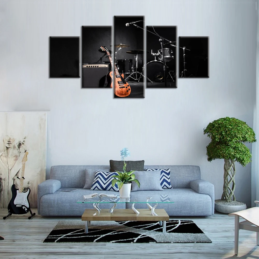 HD-Printed-5-piece-canvas-painting-music-guitar-drum-instruments-posters-and-prints-wall-art-canvas (2)