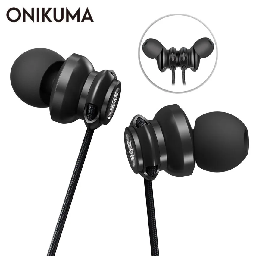 ONIKUMA A2 3.5mm In Ear Earphone Magnetic Wired Heavy Bass Sound Music Earbud Headset with Microphone for iPhone Samsung MP3 MP4 
ONIKUMA A2 3.5mm In Ear Earphone Magnetic Wired Heavy Bass Sound Music Earbud Headset with Microphone for iPhone Samsung MP3 MP4
