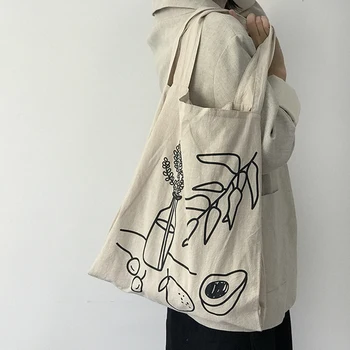 Eco-friendly Linen Fabric Handbag Women Reusable Big Capacity Shopping Bag 2020 Female Teenager Korean Style Cute Top-handle Bag
Eco-friendly Linen Fabric Handbag Women Reusable Big Capacity Shopping Bag 2020 Female Teenager Korean Style Cute Top-handle Bag